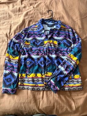 Wesc Aztec Print Jacket in Purple, Teal, Pink, Black